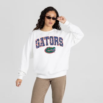 Women's Gameday Couture White Florida Gators Sweet Play Sweatshirt