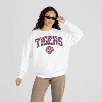 Women's Gameday Couture White LSU Tigers Sweet Play Sweatshirt
