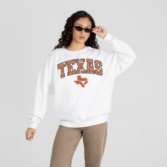 Women's Gameday Couture White Texas Longhorns Sweet Play Sweatshirt