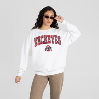 Women's Gameday Couture White Ohio State Buckeyes Sweet Play Sweatshirt