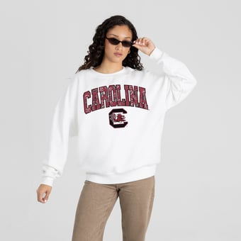 Women's Gameday Couture White South Carolina Gamecocks Sweet Play Sweatshirt