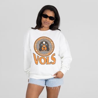 Women's Gameday Couture White Tennessee Volunteers Endzone Sweatshirt