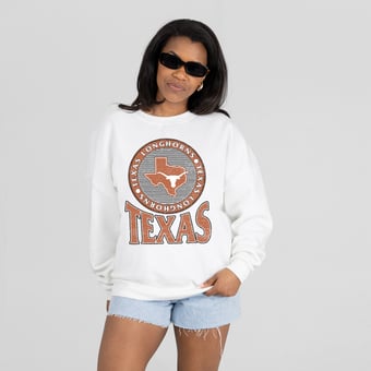 Women's Gameday Couture White Texas Longhorns Endzone Sweatshirt