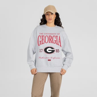 Women's Gameday Couture Ash Georgia Bulldogs Instant Classic Sweatshirt