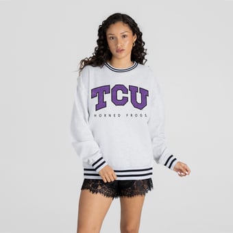 Women's Gameday Couture Ash TCU Horned Frogs Easy Energy Sweatshirt