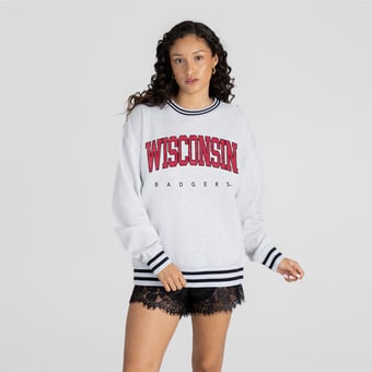 Women's Gameday Couture Ash Wisconsin Badgers Easy Energy Sweatshirt