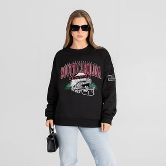 Women's Gameday Couture Black South Carolina Gamecocks Field Focus Black Label Sweatshirt