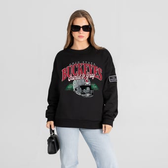 Women's Gameday Couture Black Ohio State Buckeyes Field Focus Black Label Sweatshirt