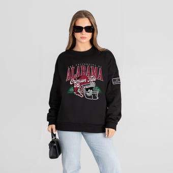 Women's Gameday Couture Black Alabama Crimson Tide Field Focus Black Label Sweatshirt