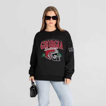 Women's Gameday Couture Black Georgia Bulldogs Field Focus Black Label Sweatshirt