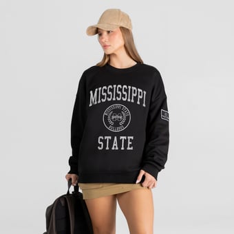 Women's Gameday Couture Black Mississippi State Bulldogs Fierce Flow Black Label Sweatshirt