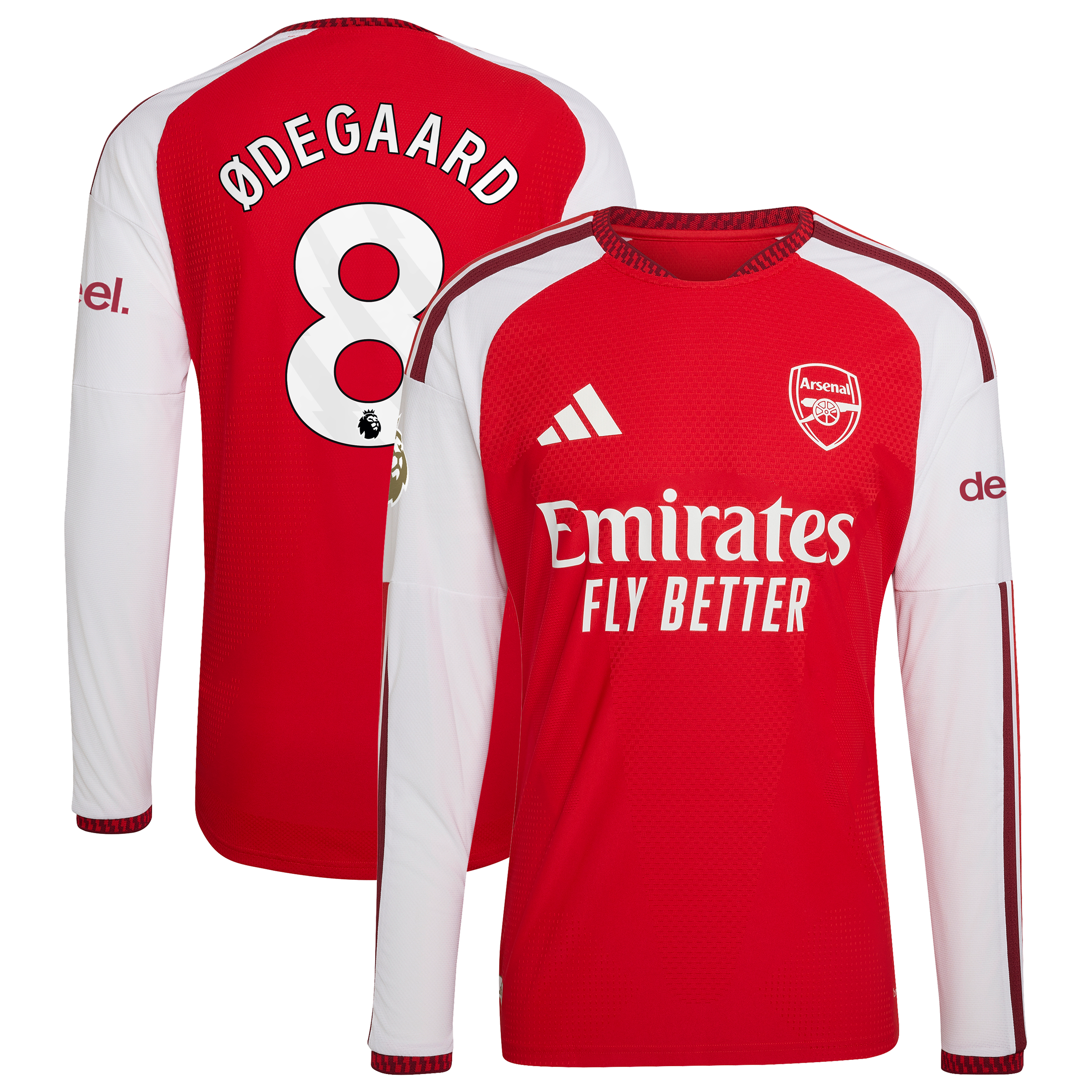 Men's adidas Martin Ødegaard Red Arsenal 2026/27 Home Authentic Long Sleeve Jersey
