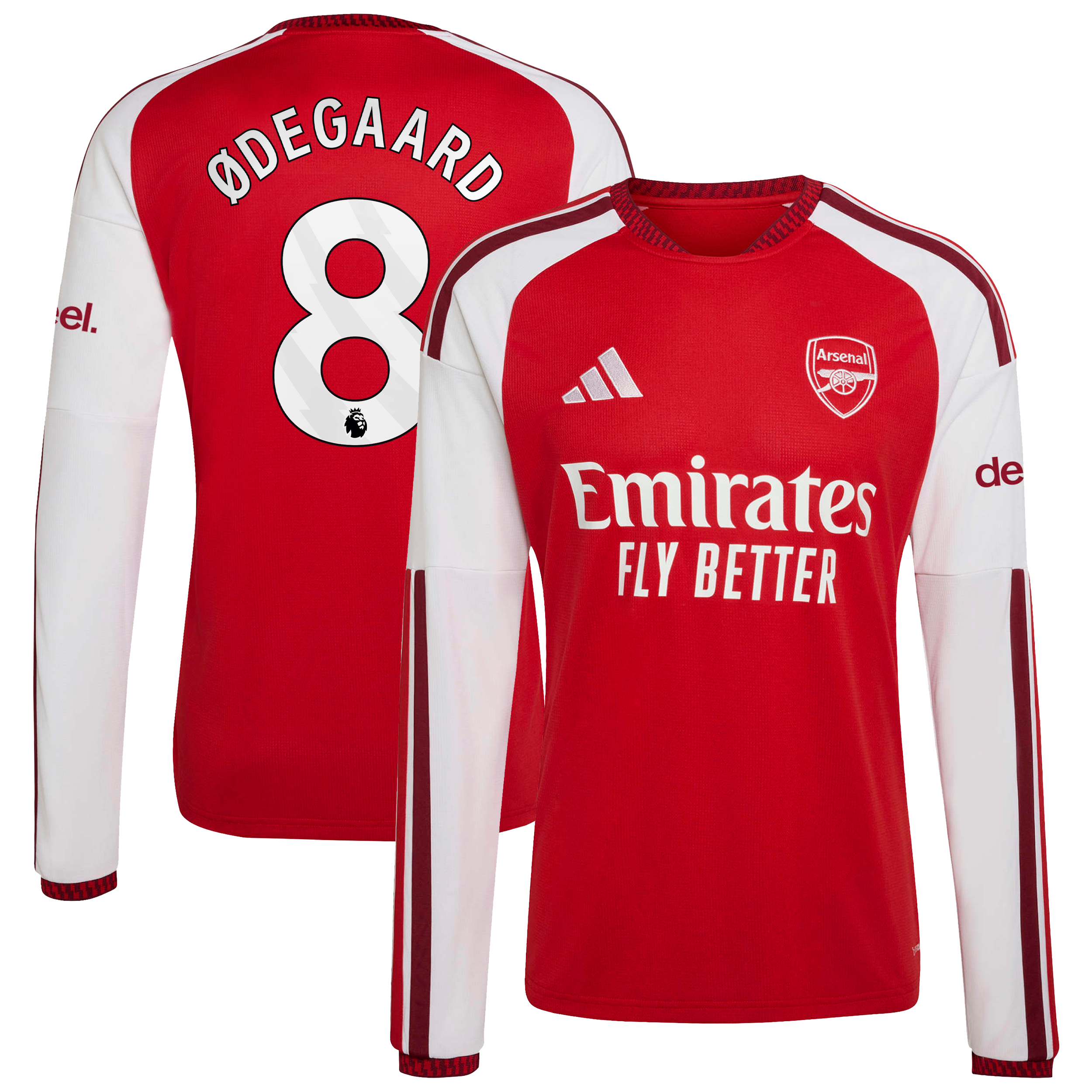 Men's adidas Martin Ødegaard Red Arsenal 2026/27 Home Replica Long Sleeve Jersey