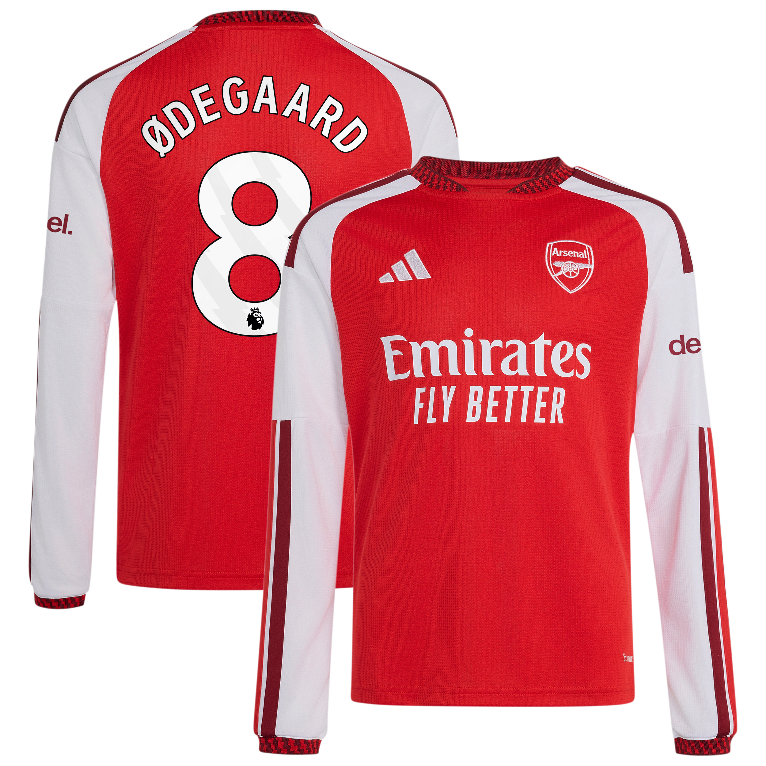 Youth adidas Martin Ødegaard Red Arsenal 2026/27 Home Replica Long Sleeve Jersey