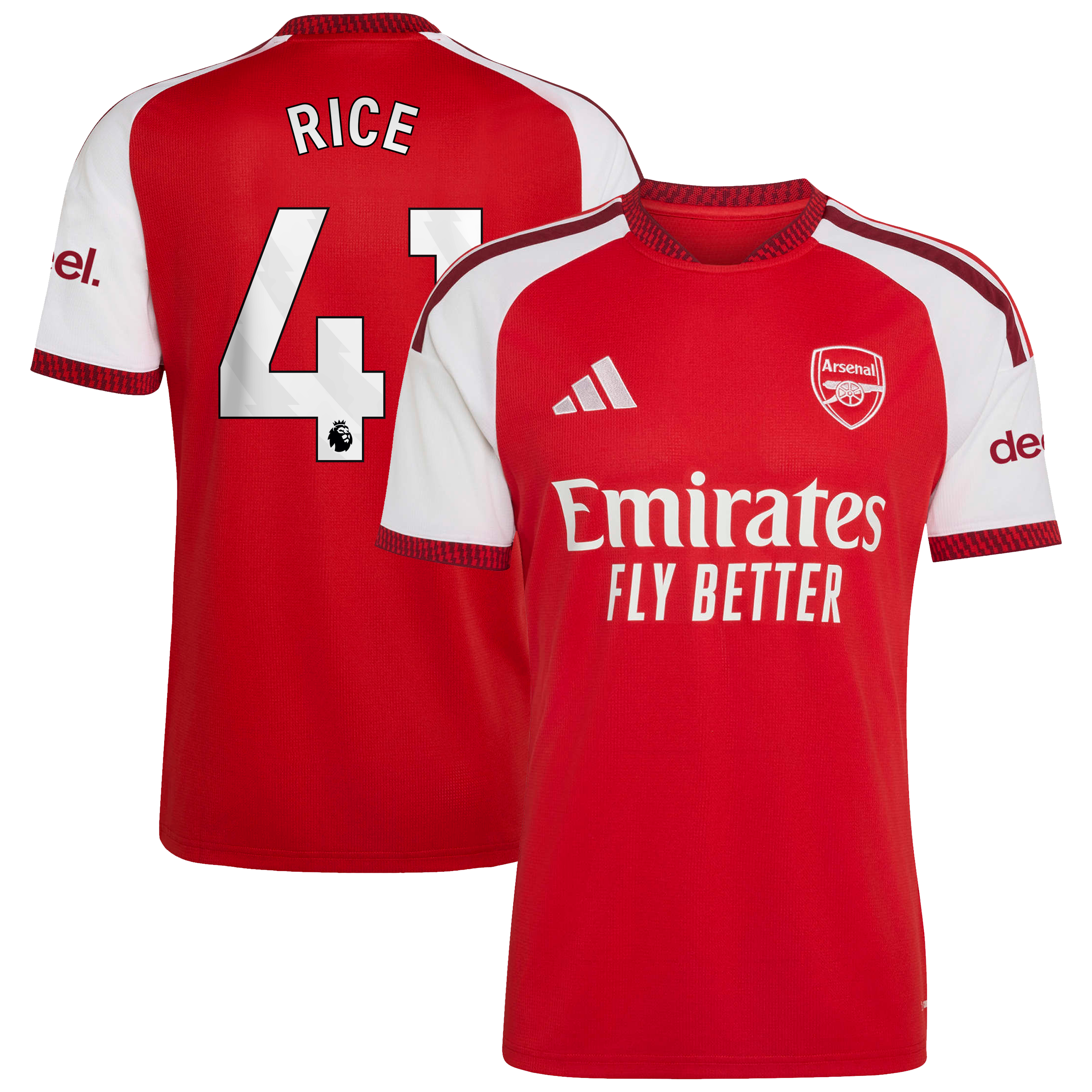 Men's adidas Declan Rice Red Arsenal 2026/27 Home Replica Jersey