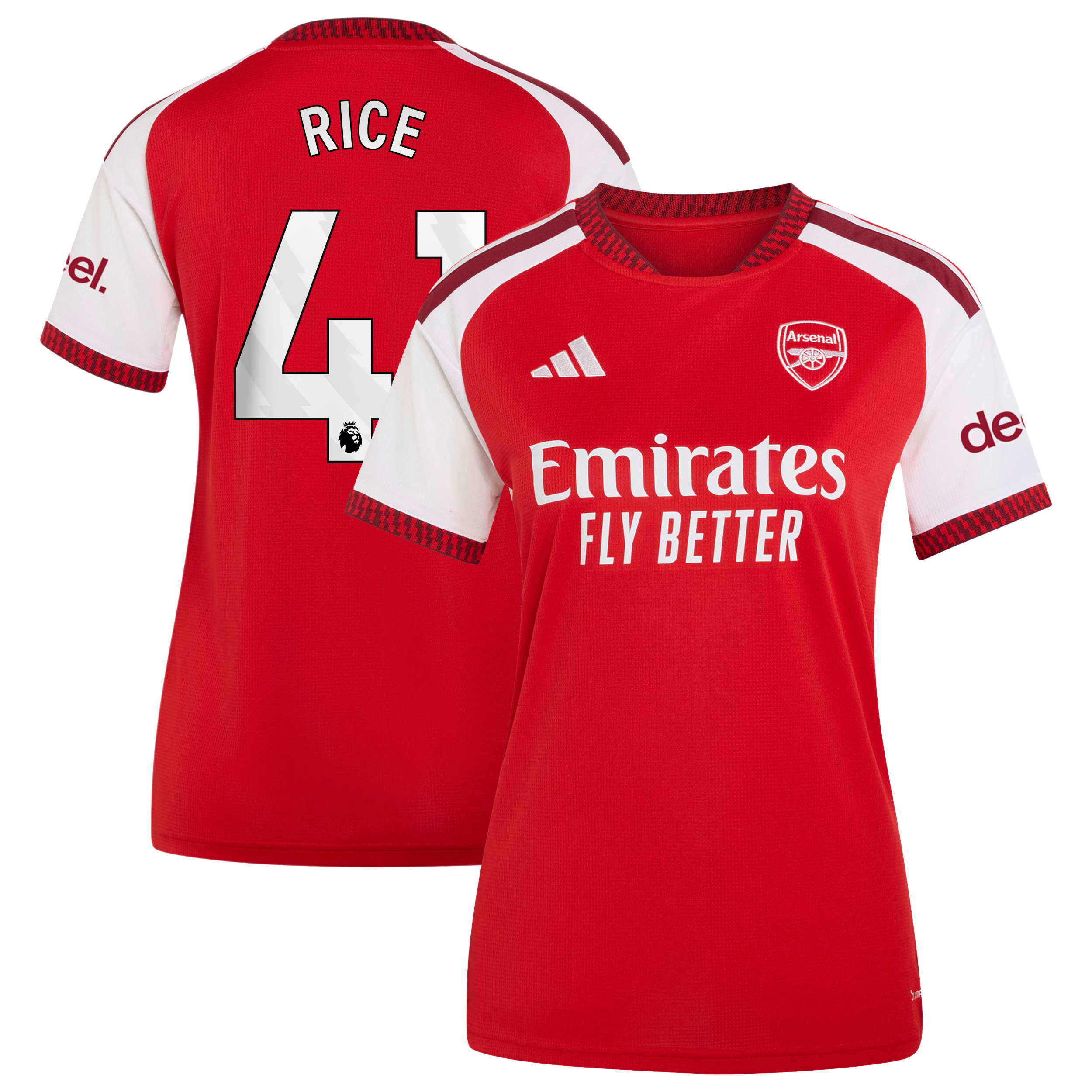 Women's adidas Declan Rice Red Arsenal 2026/27 Home Replica Jersey