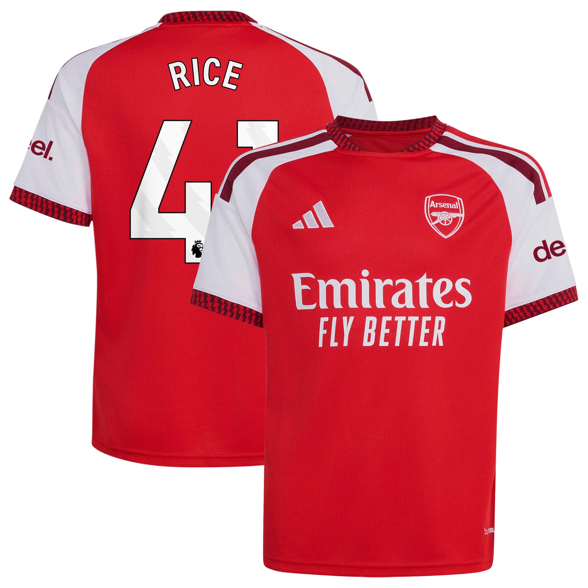 Youth adidas Declan Rice Red Arsenal 2026/27 Home Replica Jersey