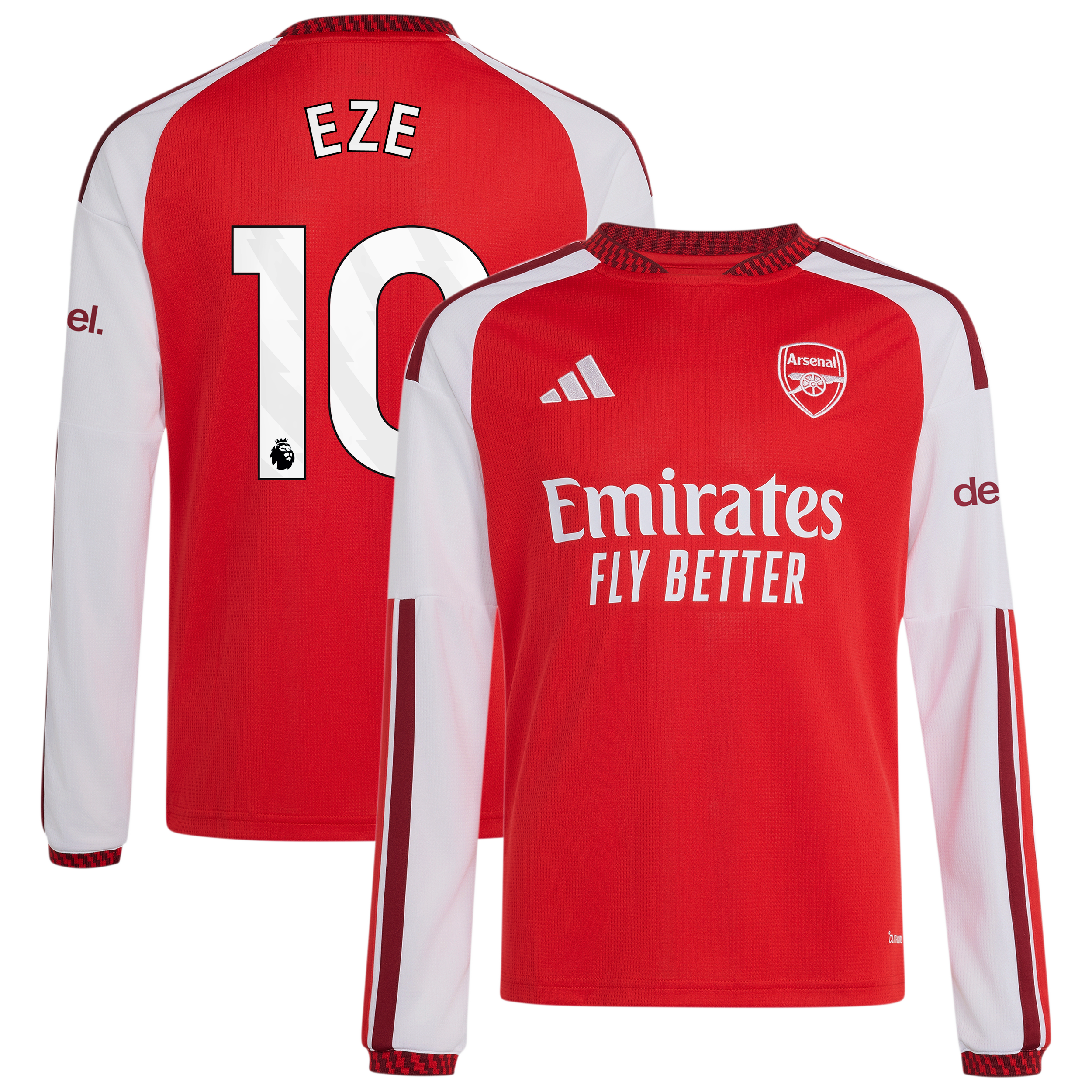 Youth adidas Eberechi Eze Red Arsenal 2026/27 Home Replica Long Sleeve Jersey