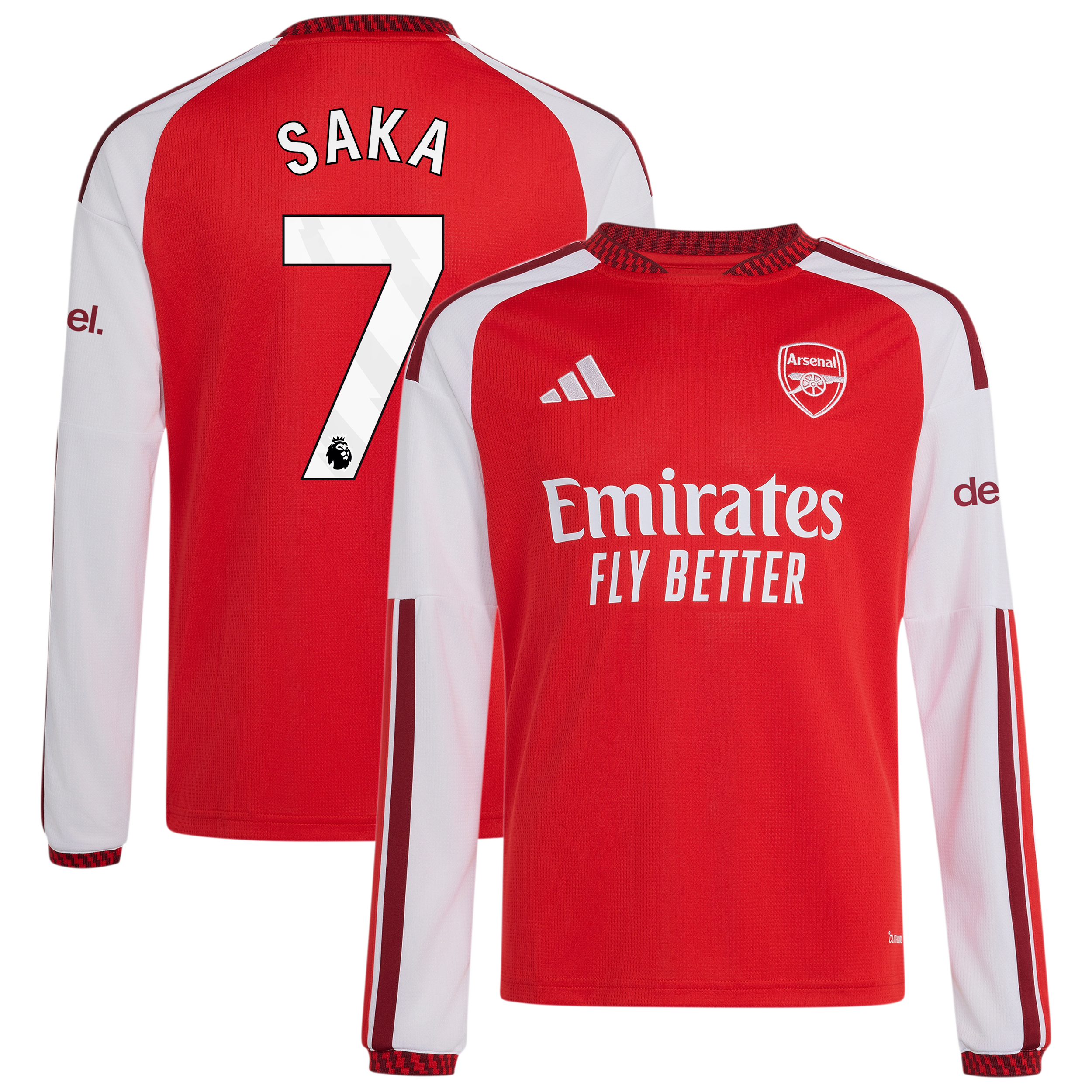 Youth adidas Bukayo Saka Red Arsenal 2026/27 Home Replica Long Sleeve Jersey