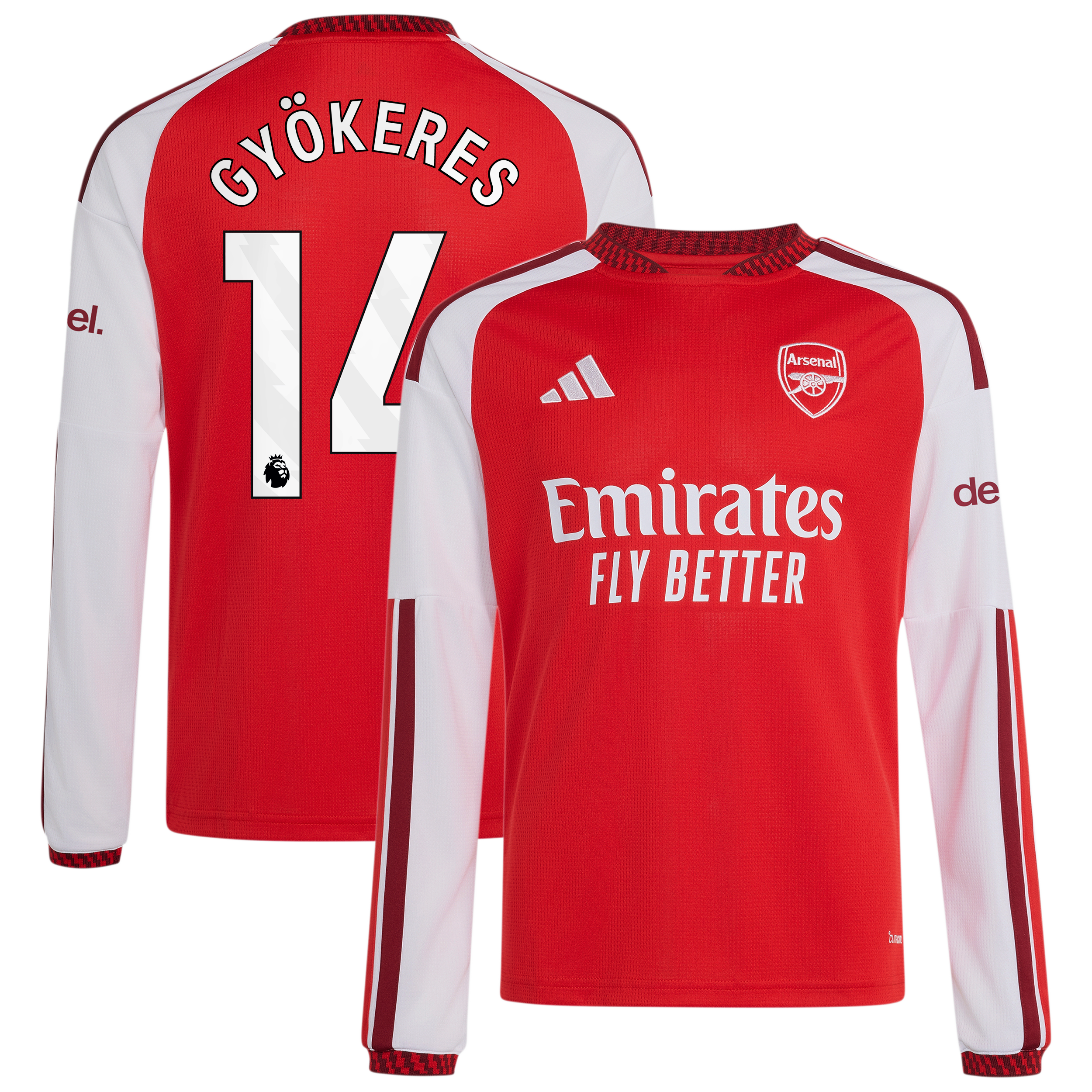 Youth adidas Viktor Gyökeres Red Arsenal 2026/27 Home Replica Long Sleeve Jersey