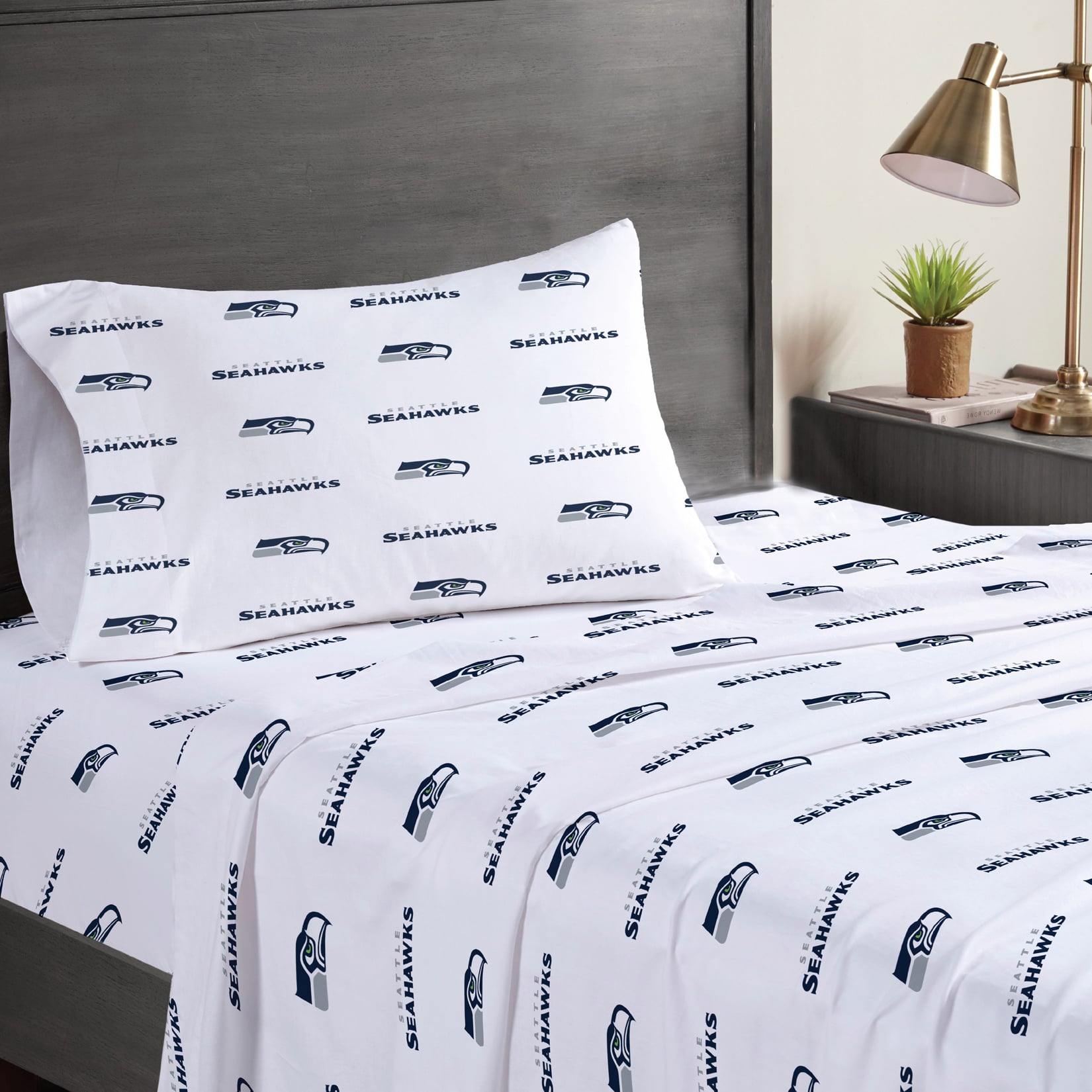 Pegasus Seattle Seahawks Three-Piece Twin Sheet Set