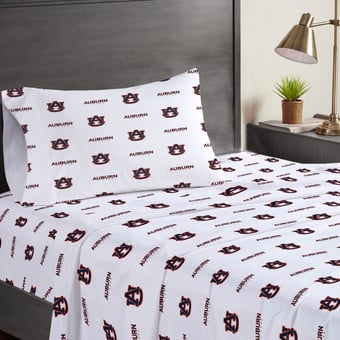 Pegasus Auburn Tigers Three-Piece Twin Sheet Set