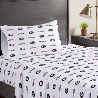 Pegasus Georgia Bulldogs Three-Piece Twin Sheet Set