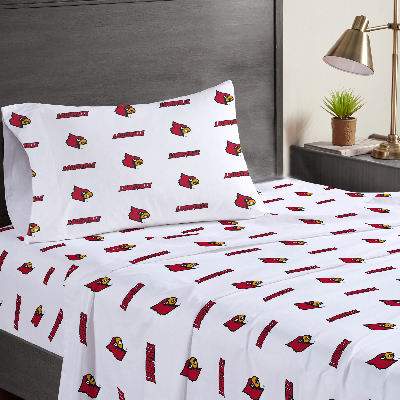 Pegasus Louisville Cardinals Three-Piece Twin Sheet Set