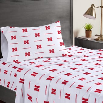 Pegasus Nebraska Huskers Three-Piece Twin Sheet Set