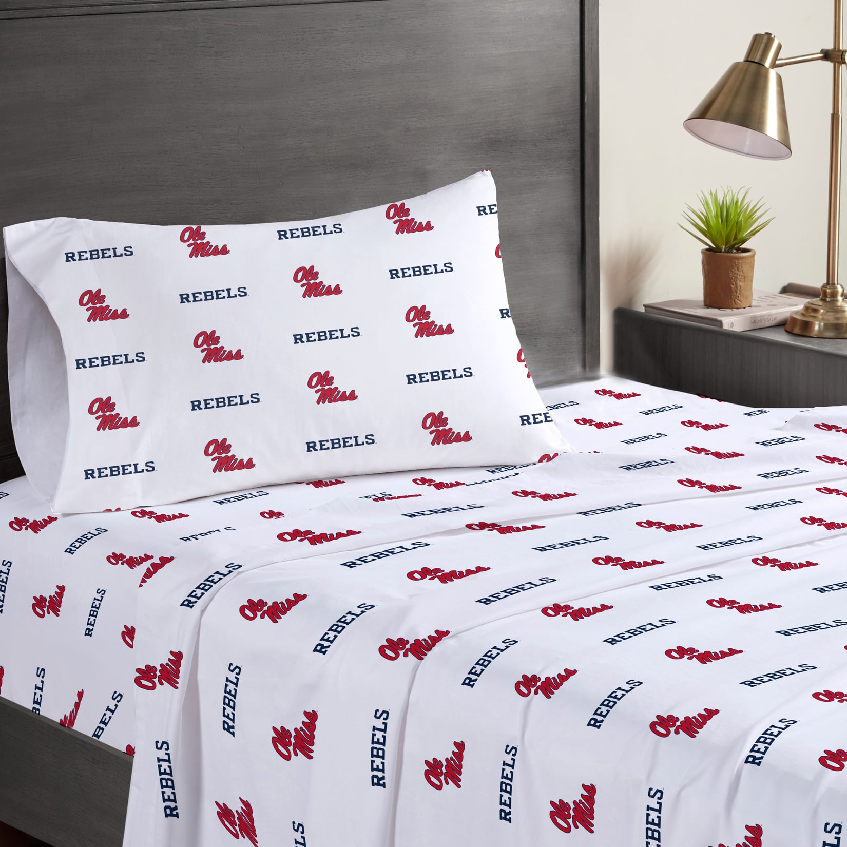 Pegasus Ole Miss Rebels Three-Piece Twin Sheet Set