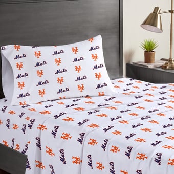 Pegasus New York Mets Three-Piece Twin Sheet Set
