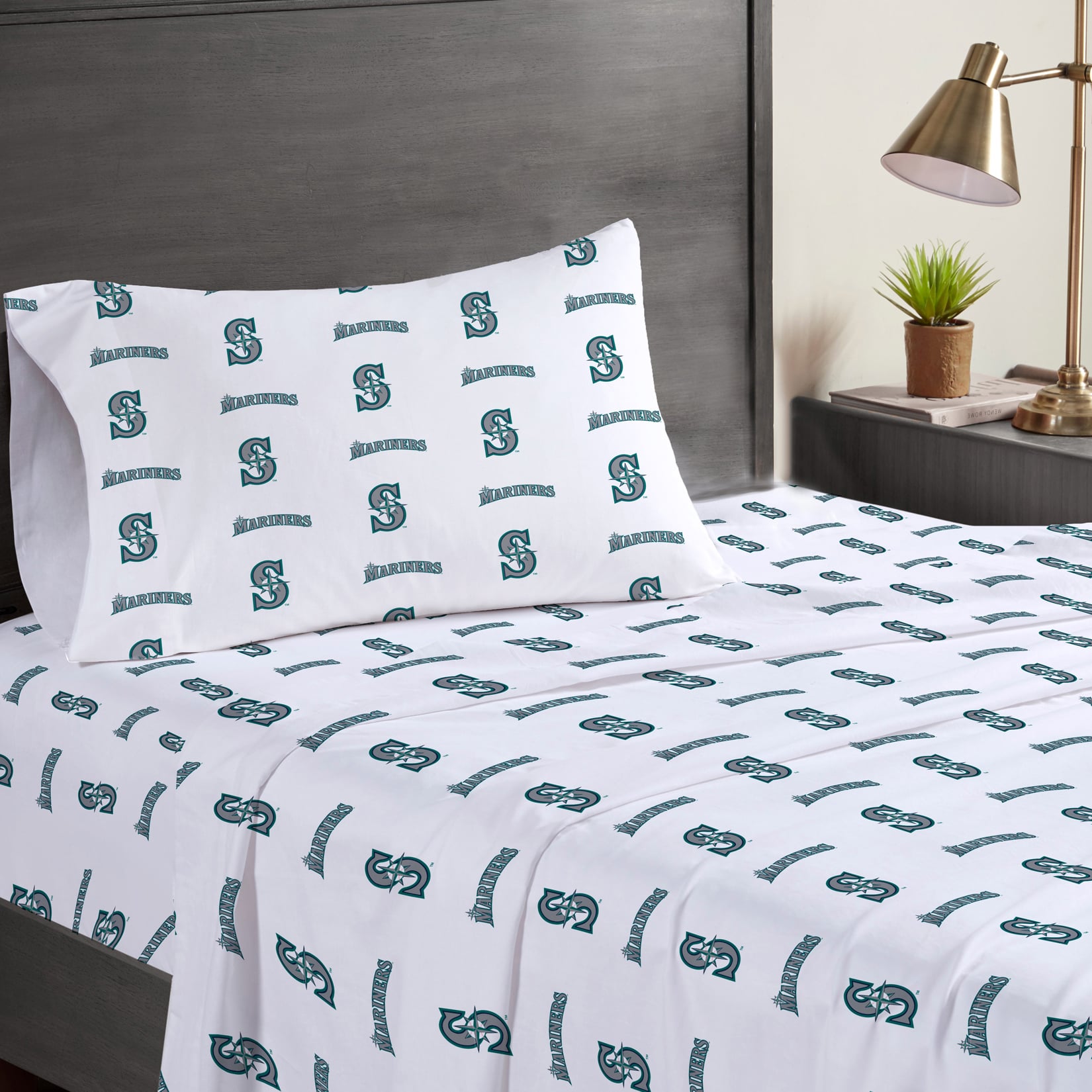 Pegasus Seattle Mariners Three-Piece Twin Sheet Set