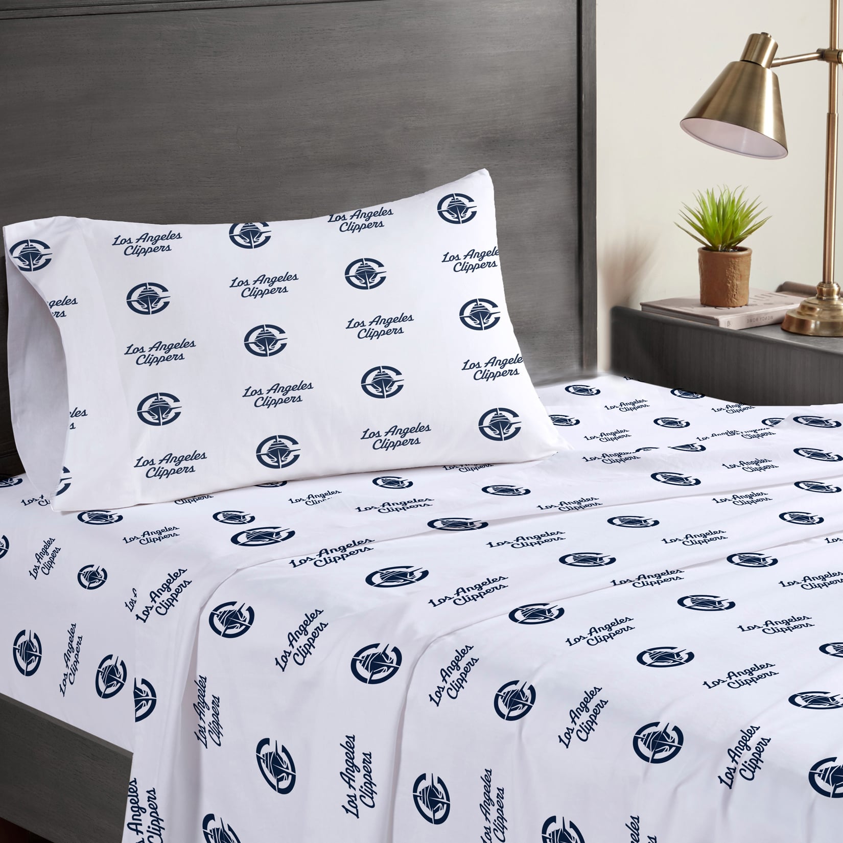 Pegasus LA Clippers Three-Piece Twin Sheet Set