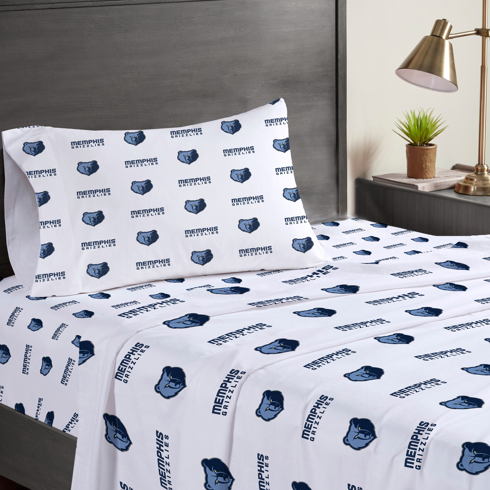 Pegasus Memphis Grizzlies Three-Piece Twin Sheet Set