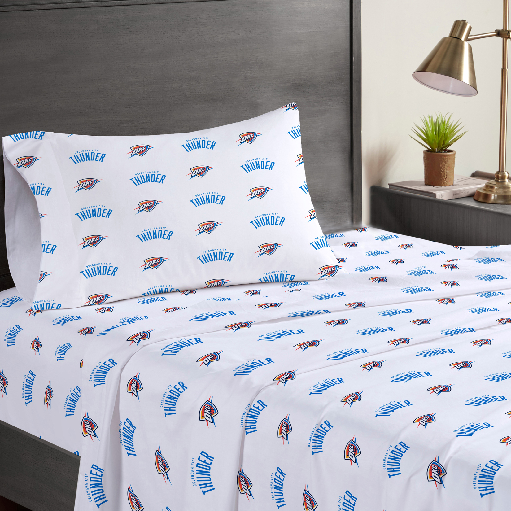 Pegasus Oklahoma City Thunder Three-Piece Twin Sheet Set