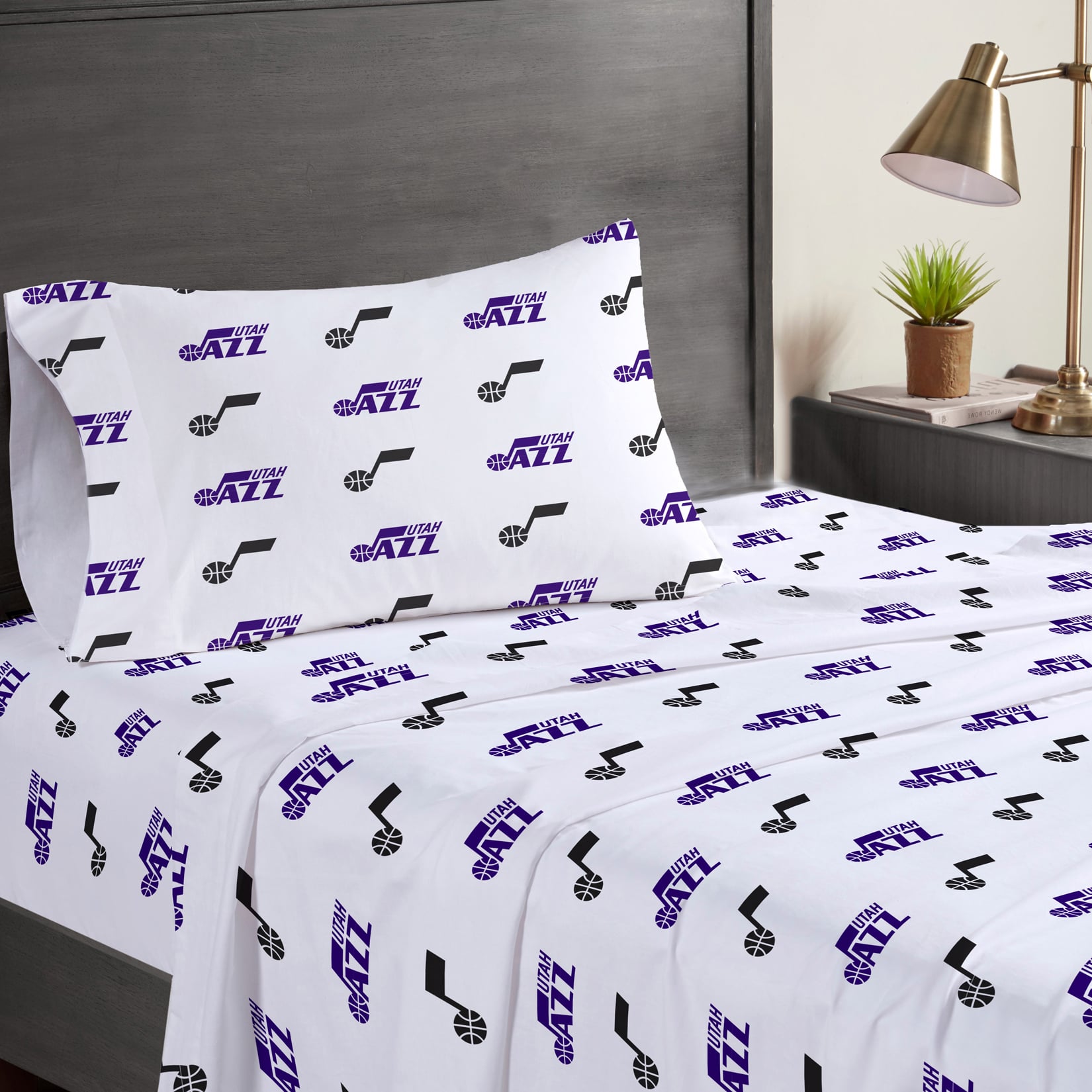 Pegasus Utah Jazz Three-Piece Twin Sheet Set