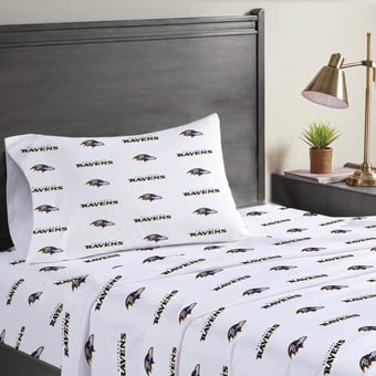 Pegasus Baltimore Ravens Three-Piece Twin Sheet Set