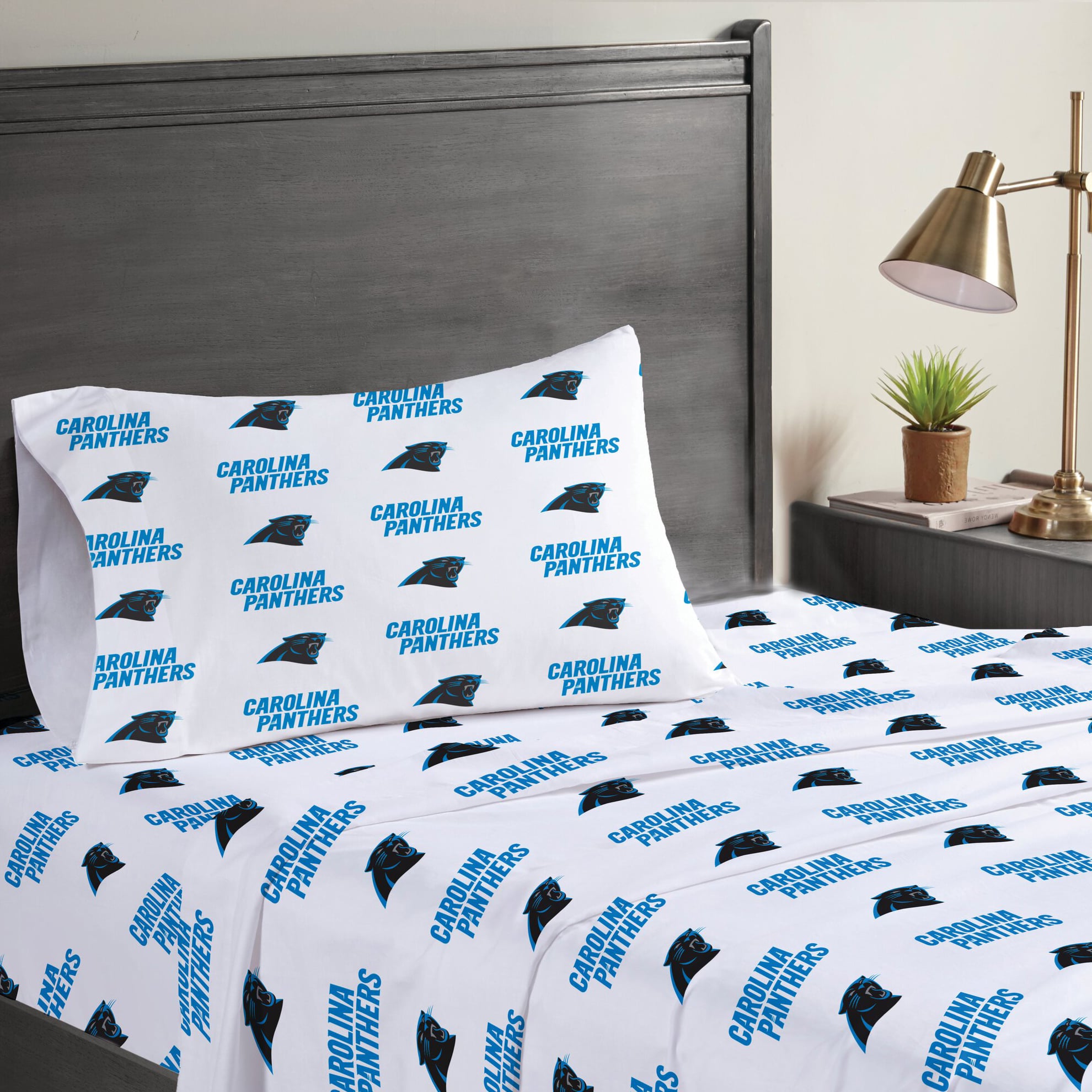 Pegasus Carolina Panthers Three-Piece Twin Sheet Set