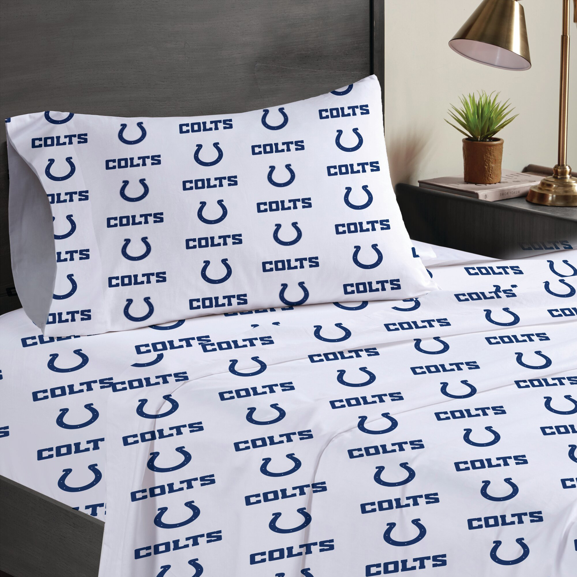 Pegasus Indianapolis Colts Three-Piece Twin Sheet Set