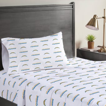 Pegasus Los Angeles Chargers Three-Piece Twin Sheet Set
