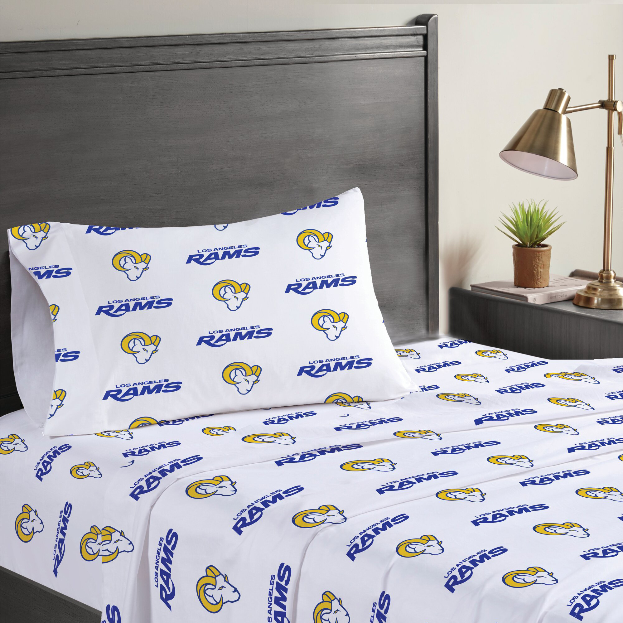 Pegasus Los Angeles Rams Three-Piece Twin Sheet Set