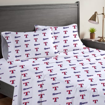 Pegasus Texas Rangers Four-Piece Queen Sheet Set