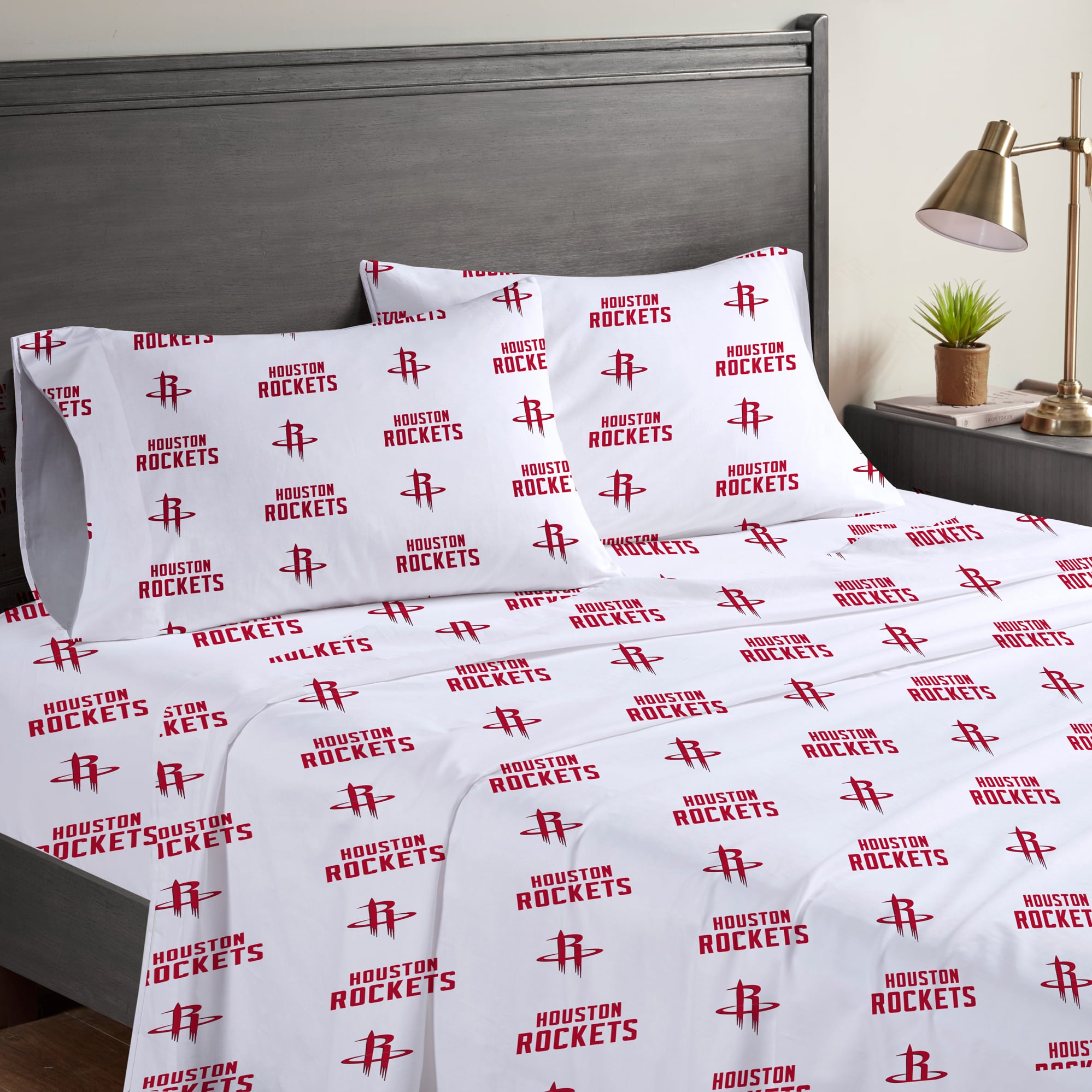 Pegasus Houston Rockets Four-Piece Queen Sheet Set
