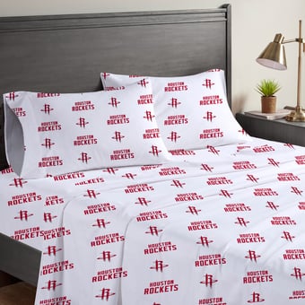 Pegasus Houston Rockets Four-Piece Queen Sheet Set