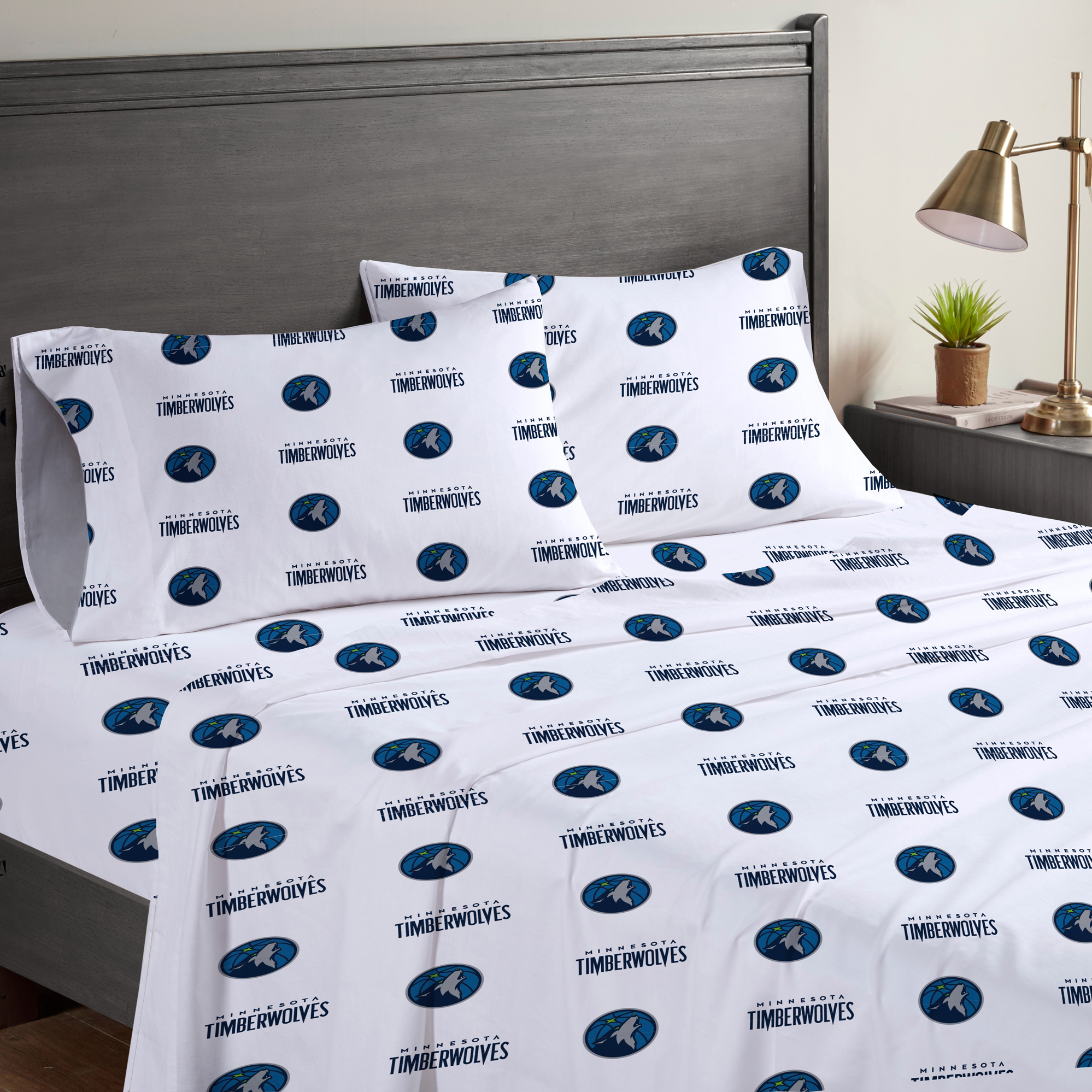 Pegasus Minnesota Timberwolves Four-Piece Queen Sheet Set