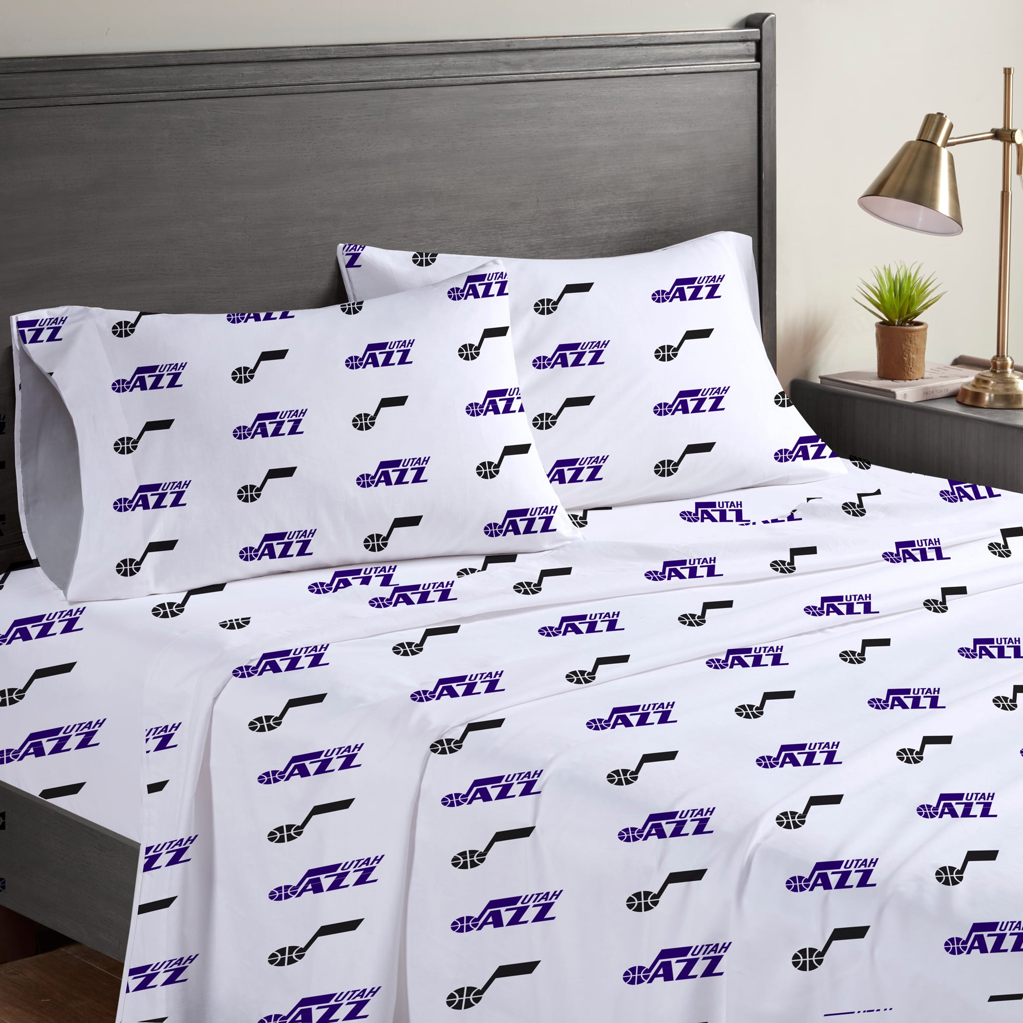 Pegasus Utah Jazz Four-Piece Queen Sheet Set