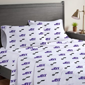 Pegasus Utah Jazz Four-Piece Queen Sheet Set