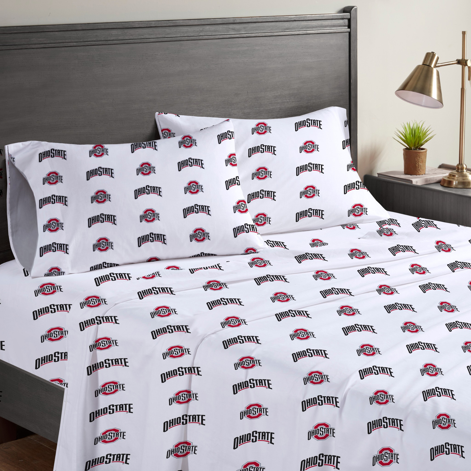 Pegasus Ohio State Buckeyes Four-Piece Queen Sheet Set