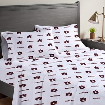 Pegasus Auburn Tigers Four-Piece Queen Sheet Set
