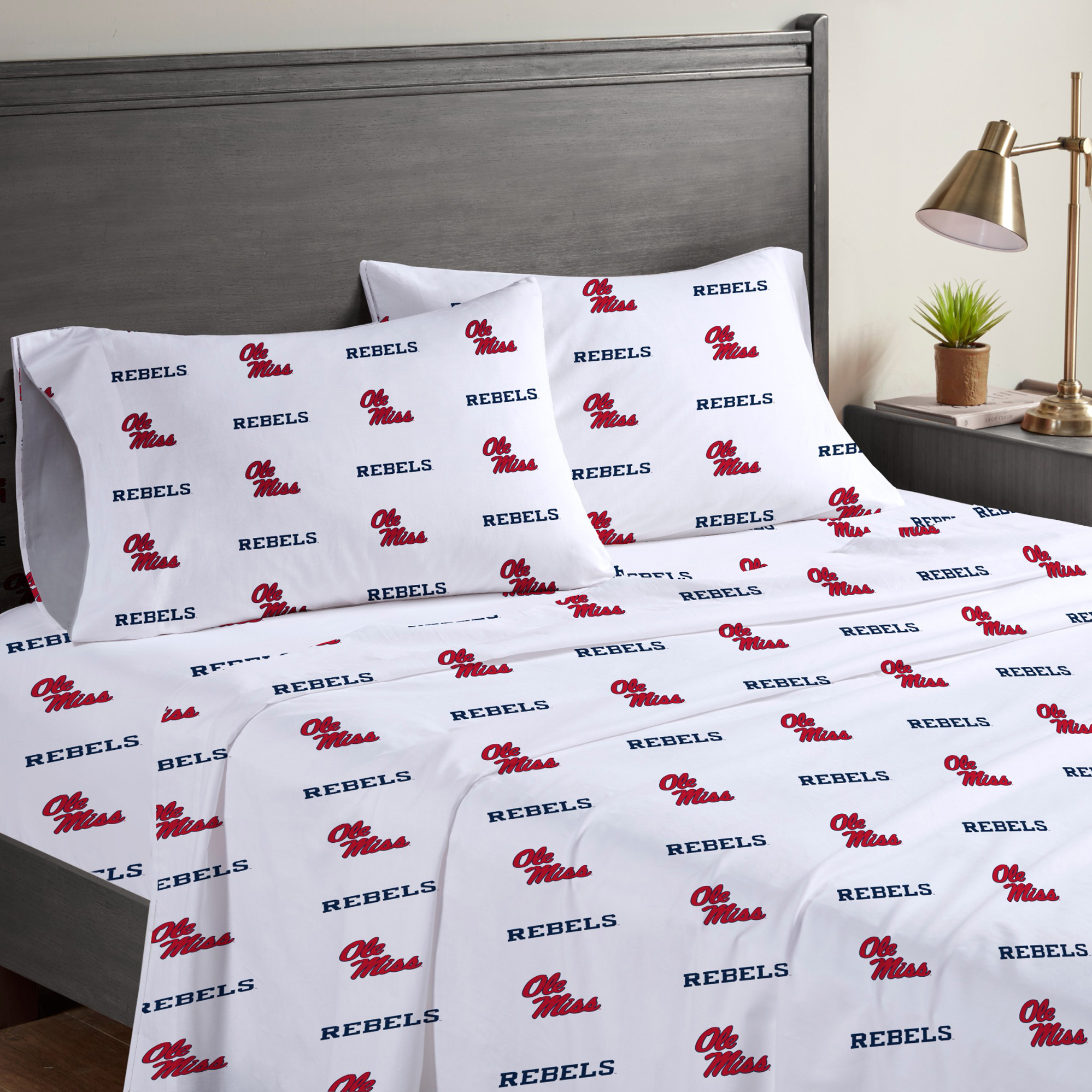 Pegasus Ole Miss Rebels Four-Piece Queen Sheet Set